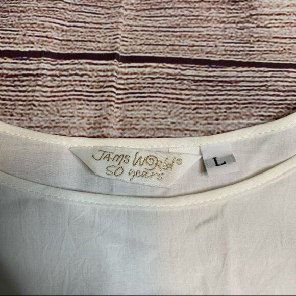Jam’s World Vintage White Blouse with Open Shoulders Size Large - Picture 2 of 9